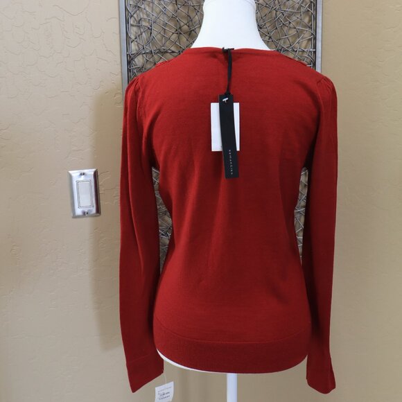 Semantiks Persian Red V Neck, Lace Collar, Button Down Cardigan. - Picture 5 of 5